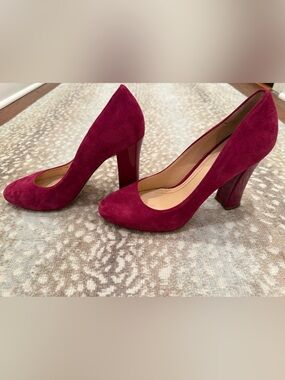 Women's Cole Haan Suede and Patent Deep Pink High Heel Pumps
